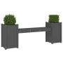 Bench with planters solid gray pine wood 180x36x63 cm by vidaXL, garden benches - Ref: Foro24-825165, Price: 154,94 €, Discou...