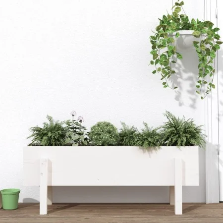 Hochbeet Zirbenholz massiv weiß 101x30x38cm von vidaXL, Töpfe und Pflanzgefäße - Ref: Foro24-825185, Preis: 60,55 €, Rabatt: %