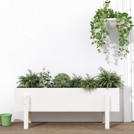 Hochbeet Zirbenholz massiv weiß 101x30x38cm von vidaXL, Töpfe und Pflanzgefäße - Ref: Foro24-825185, Preis: 61,46 €, Rabatt: %