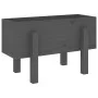 Pflanzgefäß aus massivem Kiefernholz grau 62x30x38 cm von vidaXL, Töpfe und Pflanzgefäße - Ref: Foro24-825179, Preis: 47,01 €...