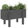 Pflanzgefäß aus massivem Kiefernholz grau 62x30x38 cm von vidaXL, Töpfe und Pflanzgefäße - Ref: Foro24-825179, Preis: 47,01 €...