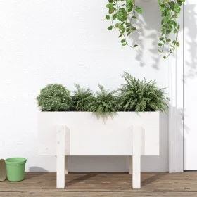Solid white pine wood planter 62x30x38 cm by vidaXL, Pots and planters - Ref: Foro24-825178, Price: 38,42 €, Discount: %