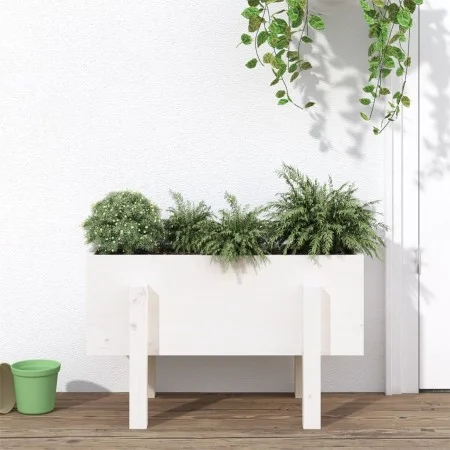 Solid white pine wood planter 62x30x38 cm by vidaXL, Pots and planters - Ref: Foro24-825178, Price: 38,25 €, Discount: %