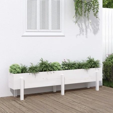 Arriate elevado de jardín madera maciza pino blanco 160x30x38cm de vidaXL, Maceteros y jardineras - Ref: Foro24-825192, Preci...