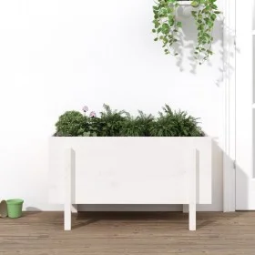Hochbeet aus massivem weißem Kiefernholz, 101 x 50 x 57 cm von vidaXL, Töpfe und Pflanzgefäße - Ref: Foro24-825213, Preis: 66...