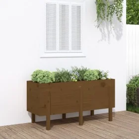 Raised garden bed made of brown honey pine wood 121x50x57 cm by vidaXL, Pots and planters - Ref: Foro24-825229, Price: 122,78...
