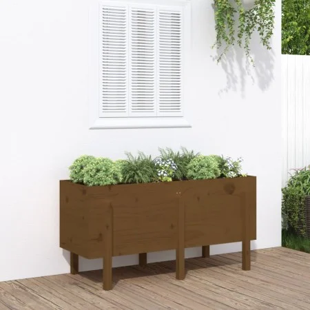Hochbeet Zirbenholz honigbraun 121x50x57 cm von vidaXL, Töpfe und Pflanzgefäße - Ref: Foro24-825229, Preis: 122,75 €, Rabatt: %
