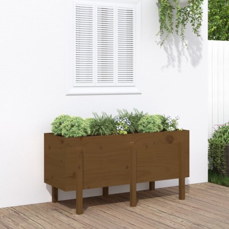 Raised garden bed made of brown honey pine wood 121x50x57 cm by vidaXL, Pots and planters - Ref: Foro24-825229, Price: 124,65...