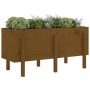 Raised garden bed made of brown honey pine wood 121x50x57 cm by vidaXL, Pots and planters - Ref: Foro24-825229, Price: 124,65...