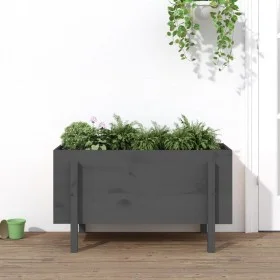 Hochbeet aus massivem, grauem Kiefernholz, 101 x 50 x 57 cm von vidaXL, Töpfe und Pflanzgefäße - Ref: Foro24-825214, Preis: 9...