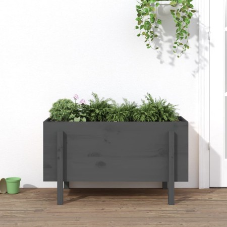 Raised garden bed solid gray pine wood 101x50x57 cm by vidaXL, Pots and planters - Ref: Foro24-825214, Price: 95,88 €, Discou...