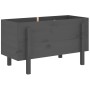 Raised garden bed solid gray pine wood 101x50x57 cm by vidaXL, Pots and planters - Ref: Foro24-825214, Price: 95,88 €, Discou...