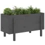 Raised garden bed solid gray pine wood 101x50x57 cm by vidaXL, Pots and planters - Ref: Foro24-825214, Price: 93,84 €, Discou...