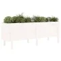 Hochbeet Massives Zirbenholz weiß 160x50x57cm von vidaXL, Töpfe und Pflanzgefäße - Ref: Foro24-825220, Preis: 127,59 €, Rabat...