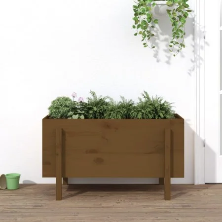 Hochbeet Zirbenholz honigbraun 101x50x57 cm von vidaXL, Töpfe und Pflanzgefäße - Ref: Foro24-825215, Preis: 93,23 €, Rabatt: %