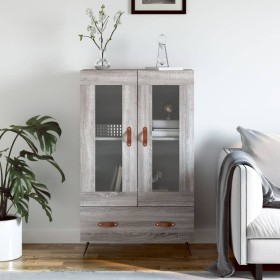 Aparador alto madera de ingeniería gris Sonoma 69,5x31x115 cm Aparador alto madera de ingeniería gris Sonoma 69,5x31x115 cm