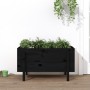 Hochbeet aus massivem schwarzem Kiefernholz, 101 x 50 x 57 cm von vidaXL, Töpfe und Pflanzgefäße - Ref: Foro24-825216, Preis:...