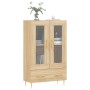 Aparador alto madera de ingeniería roble Sonoma 69,5x31x115 cm