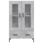 Aparador alto madera de ingeniería gris hormigón 69,5x31x115 cm