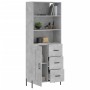 Hohes Sideboard Sperrholz grauer Beton 69,5x34x180 cm von vidaXL, Sideboards - Ref: Foro24-3190033, Preis: 151,07 €, Rabatt: %