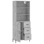 Hohes Sideboard Sperrholz grauer Beton 69,5x34x180 cm von vidaXL, Sideboards - Ref: Foro24-3190033, Preis: 151,07 €, Rabatt: %