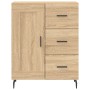 Aparador alto madera contrachapada color roble 69,5x34x180 cm