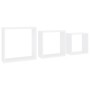 Estantes cubo de pared 3 unidades MDF blanco