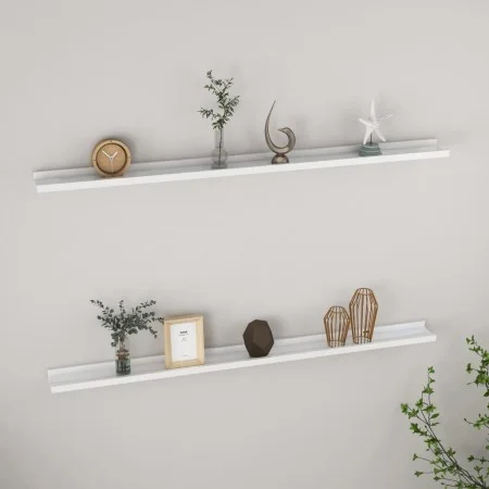 Estantes de pared 2 unidades blanco brillo 115x9x3 cm de vidaXL, Estantes y estanterías - Ref: Foro24-326652, Precio: 30,30 €...