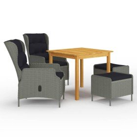 Juego de comedor para jardín 5 piezas gris claro en Conjuntos de jardín | Comprar online en Foro24