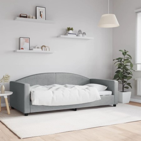Sofá cama tela gris claro 90x190 cm de vidaXL, Camas y somieres - Ref: Foro24-354121, Precio: 181,35 €, Descuento: %