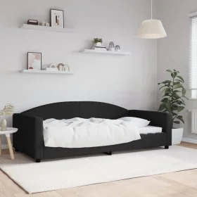Black fabric sofa bed 100x200 cm by vidaXL, Beds and slatted bases - Ref: Foro24-354118, Price: 194,99 €, Discount: %