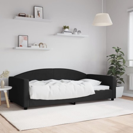 Black fabric sofa bed 100x200 cm by vidaXL, Beds and slatted bases - Ref: Foro24-354118, Price: 197,86 €, Discount: %