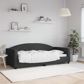 Black fabric sofa bed 90x190 cm by vidaXL, Beds and slatted bases - Ref: Foro24-354123, Price: 183,44 €, Discount: %
