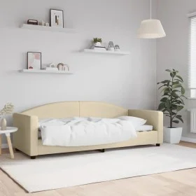Cream fabric sofa bed 80x200 cm by vidaXL, Beds and slatted bases - Ref: Foro24-354110, Price: 183,40 €, Discount: %
