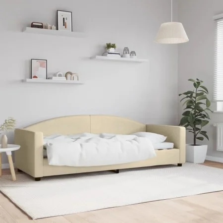Cream fabric sofa bed 80x200 cm by vidaXL, Beds and slatted bases - Ref: Foro24-354110, Price: 183,40 €, Discount: %