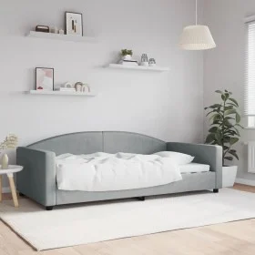 Light gray fabric sofa bed 100x200 cm by vidaXL, Beds and slatted bases - Ref: Foro24-354116, Price: 194,62 €, Discount: %