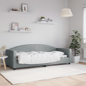 Sofá cama tela gris claro 80x200 cm