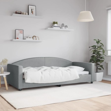 Sofá cama tela gris claro 90x200 cm de vidaXL, Camas y somieres - Ref: Foro24-354111, Precio: 187,96 €, Descuento: %