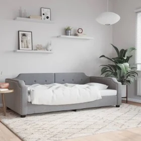 Light gray fabric sofa bed 100x200 cm by vidaXL, Beds and slatted bases - Ref: Foro24-354210, Price: 200,85 €, Discount: %