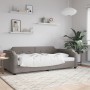 Sofá cama tela gris taupe 80x200 cm