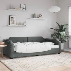 Sofá cama tela gris oscuro 90x200 cm de vidaXL, Camas y somieres - Ref: Foro24-354206, Precio: 192,69 €, Descuento: %