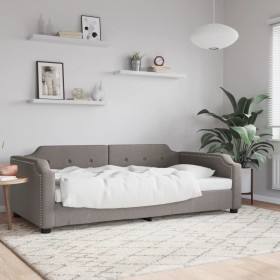 Sofá cama tela gris taupe 100x200 cm