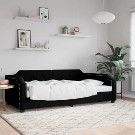 Black fabric sofa bed 80x200 cm by vidaXL, Beds and slatted bases - Ref: Foro24-354202, Price: 188,92 €, Discount: %