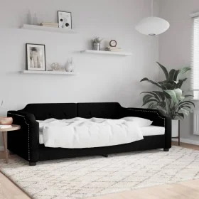 Black fabric sofa bed 90x190 cm by vidaXL, Beds and slatted bases - Ref: Foro24-354217, Price: 186,62 €, Discount: %