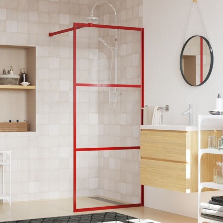 Transparente ESG-Duschtürwand aus rotem Glas 90x195 cm von vidaXL, Duschwände und Duschwände - Ref: Foro24-154936, Preis: 109...