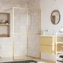 Transparent glass shower door screen ESG gold 118x195 cm by vidaXL, Shower walls and screens - Ref: Foro24-154949, Price: 196...