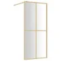 Shower door screen with clear tempered glass, golden finish, 80x195cm. by vidaXL, Shower walls and screens - Ref: Foro24-1549...