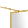 Shower door screen with clear tempered glass, golden finish, 80x195cm. by vidaXL, Shower walls and screens - Ref: Foro24-1549...