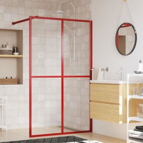 Mampara puerta de ducha vidrio transparente ESG rojo 118x195 cm
