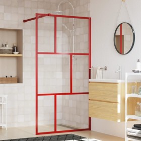 Mampara puerta de ducha vidrio transparente ESG rojo 115x195 cm